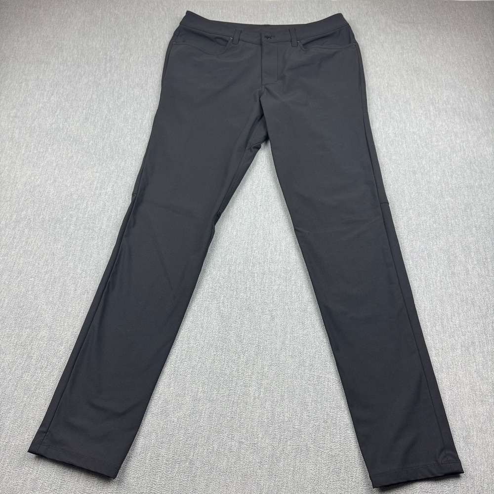 Lululemon Pants Men 33 Black ABC Skinny 33" Warpstreme Slim Fit Chino‎ M5AD6S
